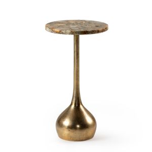 Bijzettafel Lorenzo | goud | agaat steen