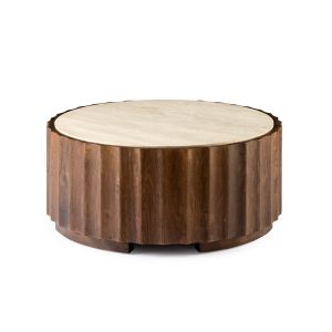 Salontafel Reely | walnoot | travertin