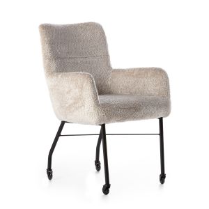 Eetkamerstoel Devon | wit | stof