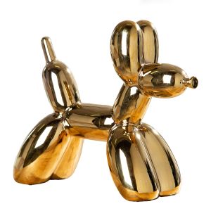 Beeld Ballon hond | goud | keramiek