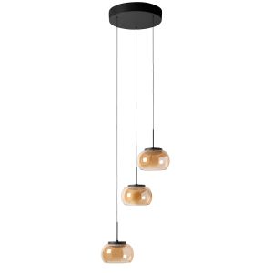Hanglamp Fender rond | zwart | glas