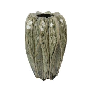 Vaas Levi leaf | Groen | Aardewerk
